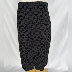Ann Taylor Pencil Skirt – Geometric Velvet Pattern Black/Gray Nwt Size 6 Petite
